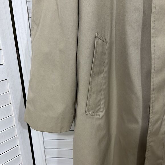 London Fog Men's Iconic Trench Coat 42L 80’s Vintage Beige - Picture 5 of 14